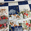 Westfalen Stoffe Baumwolle Weihnachten Adventskalender blau Säckchen