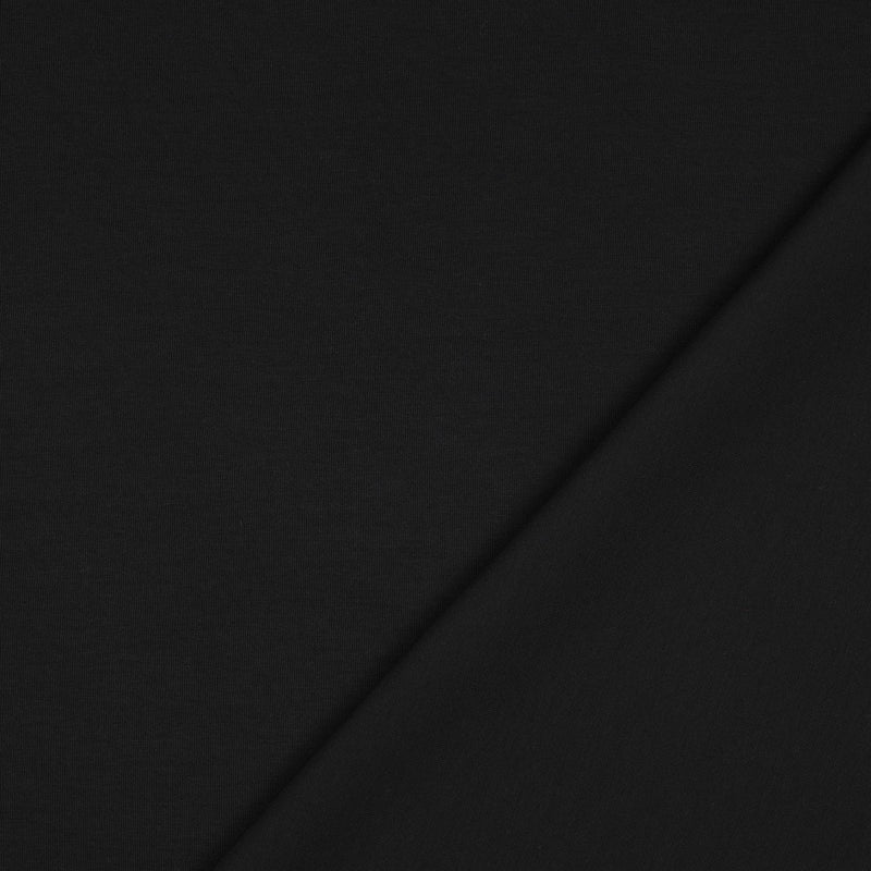 Cotton Interlock Jersey Stoff schwarz