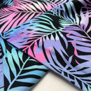 Swafing Malta Piqué Baumwolljersey Palmenblätter schwarz