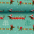 Swafing Holly French Terry Sweat Stoff Weihnachten Dackel mint