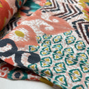 Viskose Crinkle Stoff Webware Muster bunt