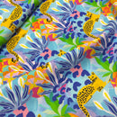 Karina + Kind Cotton Baumwolle Blumen Leopard Muster blau