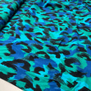 Viskose Stoff Webware Animal Print blau