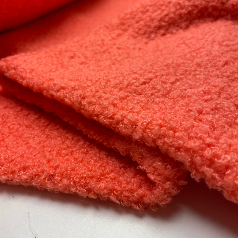 Teddy Stoff Jackenstoff mit Fleeceabseite hellorange