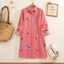 Ilja Summer Poplin Baumwolle Stoff Streifen rot