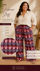 Viskose Ecovero Stoff Webware Blumen braun rosa