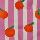 Poppy Design Beschichtete Baumwolle Stoff Streifen orangen pink