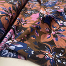 Poppy French Terry Sweat Stoff  Blumen braun