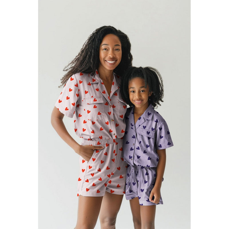 Baumwoll Flanell Stoff Herzen rosa