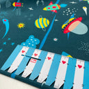 Jersey Stoff Weltall blau