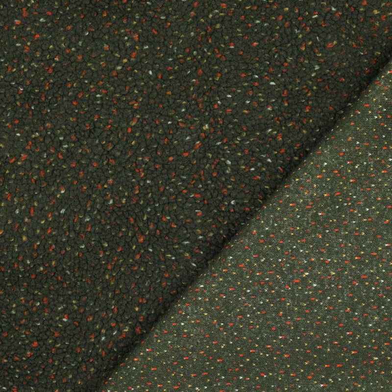 Teddy Tweed Stoff Jackenstoff grün