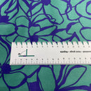 Cotton Satin Baumwolle Blumen grün lila