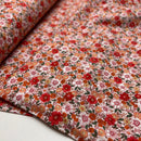 Baumwolle Stoff Webware Streublumen Blumen orange rot