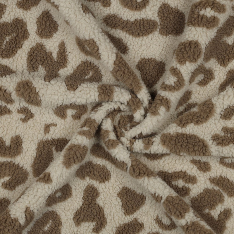 Teddy Stoff Jackenstoff Leo braun beige