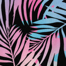 Swafing Malta Piqué Baumwolljersey Palmenblätter schwarz