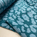 Swafing Emily Jacquard Jersey Stoff Leo Muster petrol