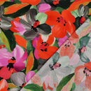 Viskose Ecovero Stoff Webware Blumen orange