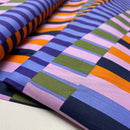 Viskose Baumwoll Stoff Webware Muster orange