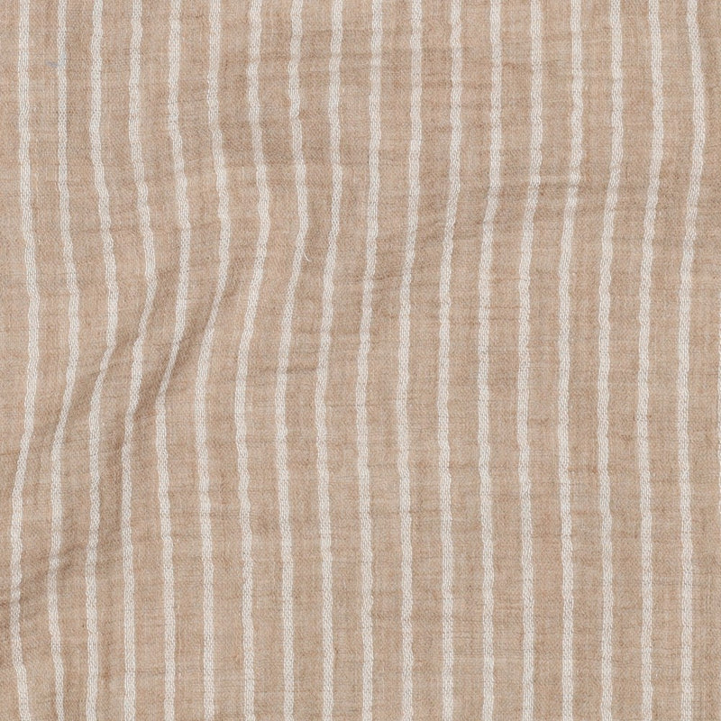 Musselin Stoff Double Gauze Baumwolle Streifen beige