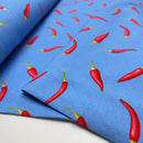 Mies & Moos Jersey Stoff Chili Schote blau