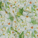 Viskose Digital Stoff Blumen Muster grün