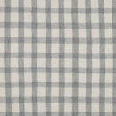Musselin Double Gauze Leinen Baumwolle kariert grau