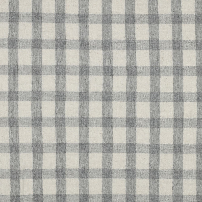 Musselin Double Gauze Leinen Baumwolle kariert grau