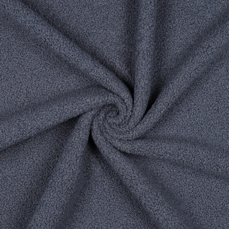 Teddy Stoff Jackenstoff mit Fleeceabseite blau