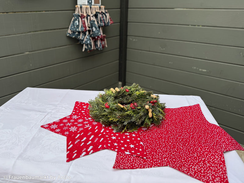 Swafing Wiebke Canvas Stoff Weihnachten Bäume rot