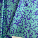 Cotton Satin Baumwolle Blumen grün lila