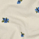 Poppy Musselin Stoff abgesteppt Baumwolle Blaubeeren ecru