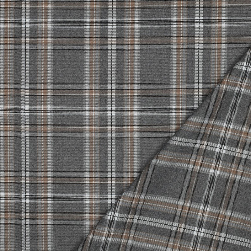Tartan Check Bekleidungsstoff Stoff kariert grau