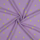 Musselin Stoff Double Gauze Stickerei Herzen flieder neongelb