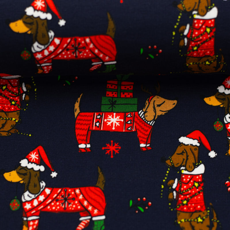 Swafing Holly angerauter Sweat Weihnachten Hunde blau