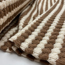 Strick Jacquard Stoff Streifen braun