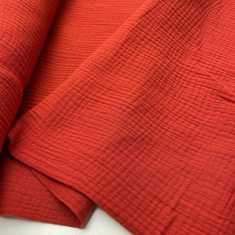 Musselin Stoff Double Gauze Baumwolle terracotta Swafing Jenke