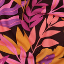 Pommé Viskose Stoff Webware Blumen Muster schwarz aubergine
