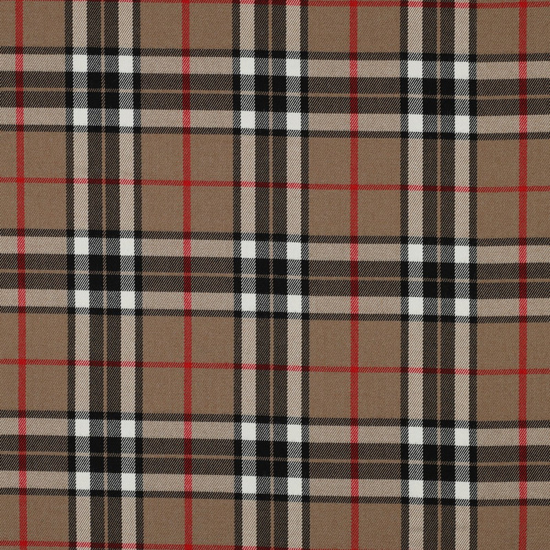 Tartan Check Bekleidungsstoff Stoff kariert beige rot