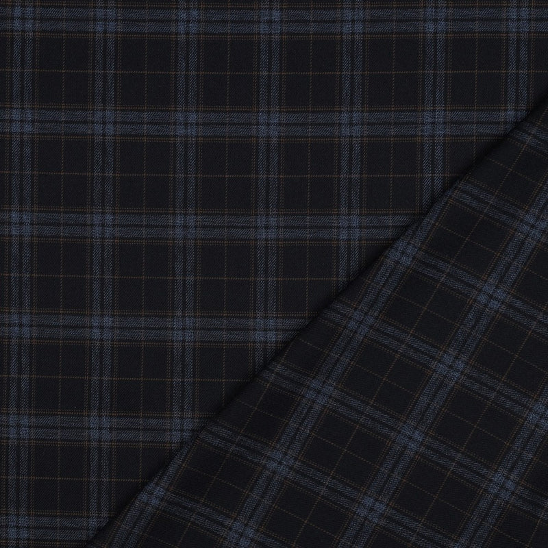 Tartan Check Bekleidungsstoff Stoff kariert dunkelblau