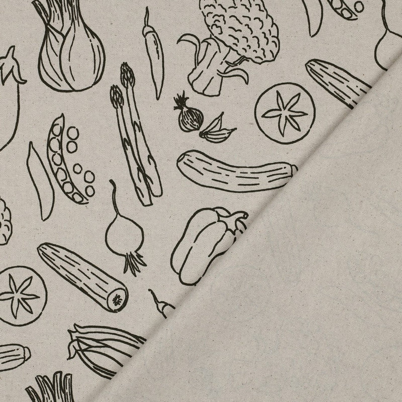 Canvas Baumwolle Stoff Gemüse beige