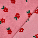 Teddy Plüsch Stoff Jackenstoff Blumen rosa pink