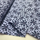 Musselin Stoff Double Gauze Baumwolle Blumen blau