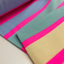 French Terry Sweat  Stoff Streifen neon pink bunt