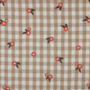 Musselin Stoff Double Gauze Stickerei Blumen kariert beige