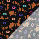 Nerida Hansen angerauter Soft Sweat Stoff Blumen braun