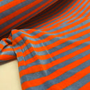 Nicki Stoff Streifen blau orange