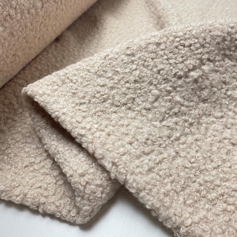 Boucle Stoff Jackenstoff hellbeige