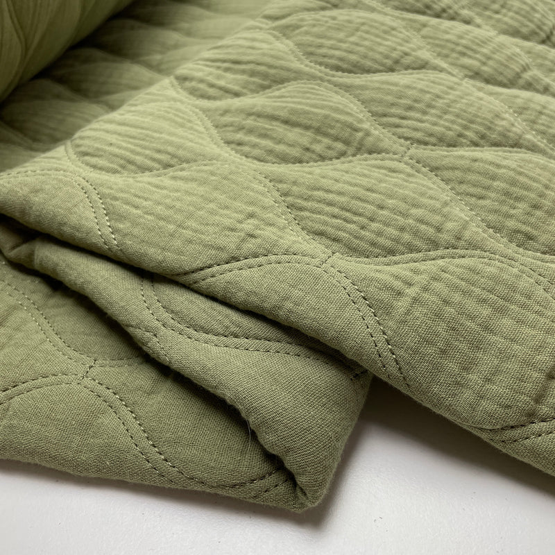 Jacken Doubleface Musselin Stepp Stoff Stepper oliv