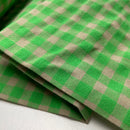Seersucker Stoff Webware kariert grün beige