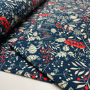 Swafing Holly angerauter Sweat Stoff  Weihnachten blau rot